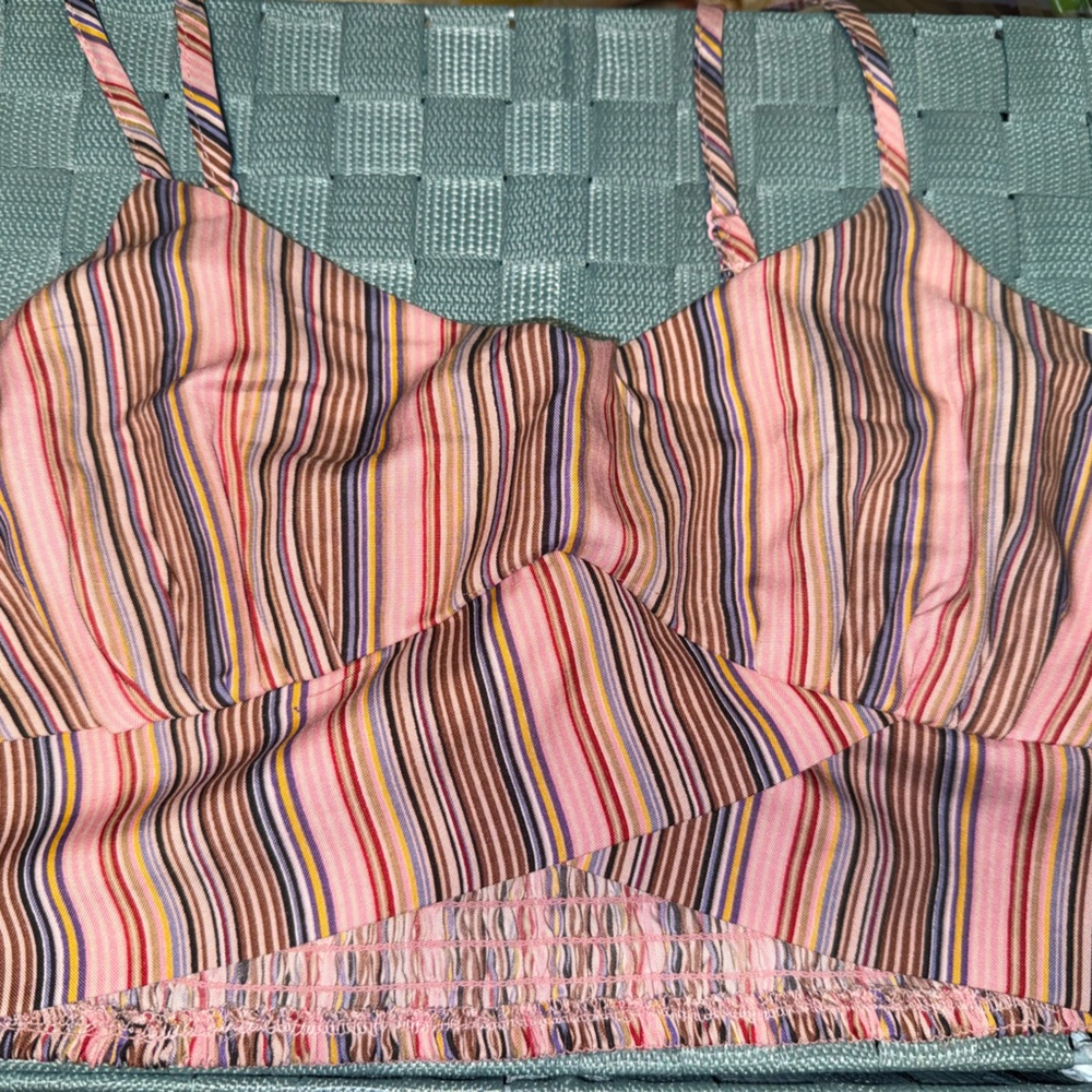 B.O.G collection colorful Striped crop top